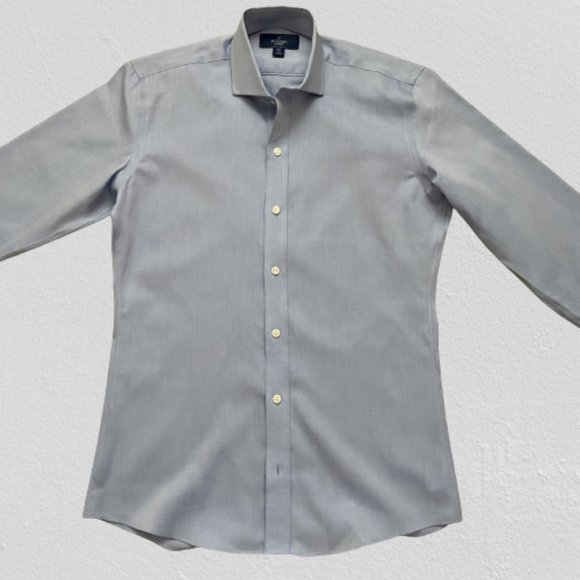 Light Blue Buttoned Down men's dress shirt size slim fit non-iron 14.5 / 34 - Picture 2 of 6